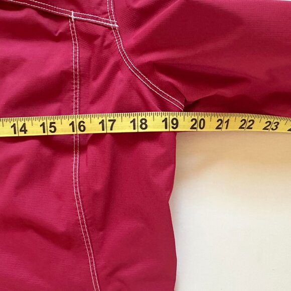 Eddie Bauer Womens Weather Edge Red Full Zip Hooded Lightweight Rain Jacket MED - Picture 6 of 8